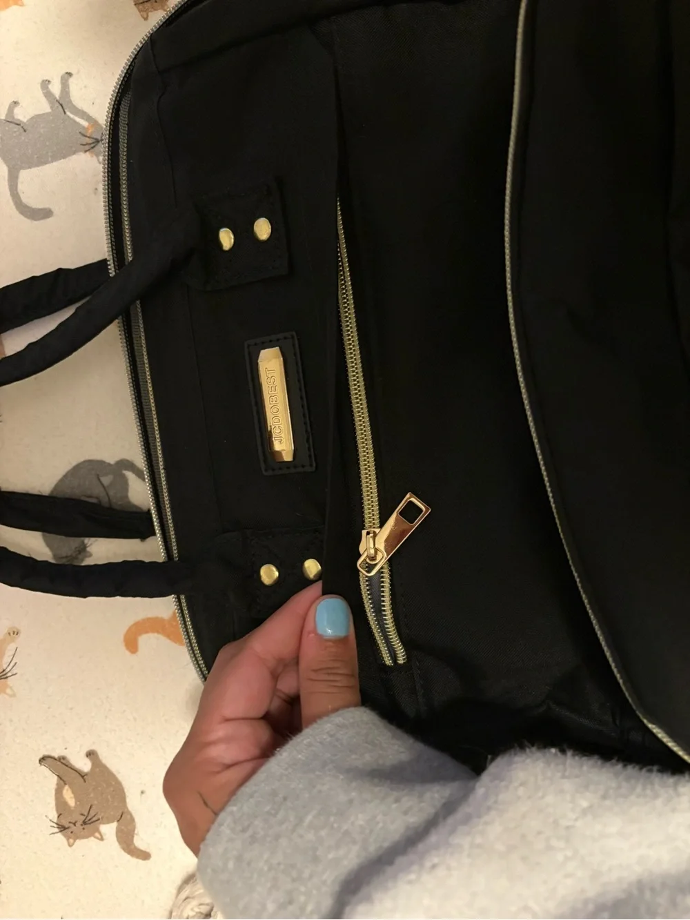 Black Backpack - hidden lunch box